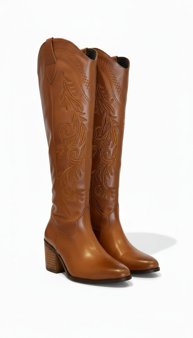 SONORA – Bota alta western casual para uso diario y evento