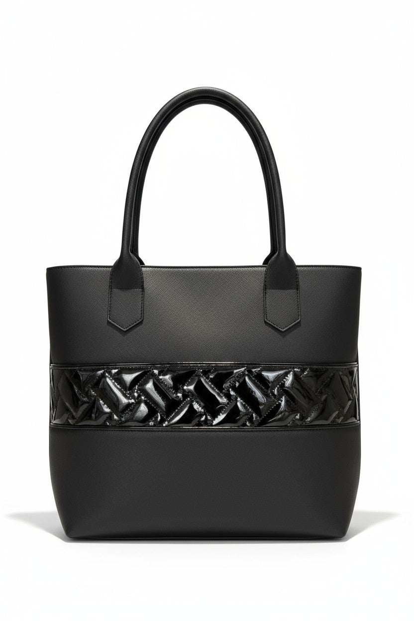 VERONA – Bolsa tipo tote con franja texturizada y acabado elegante