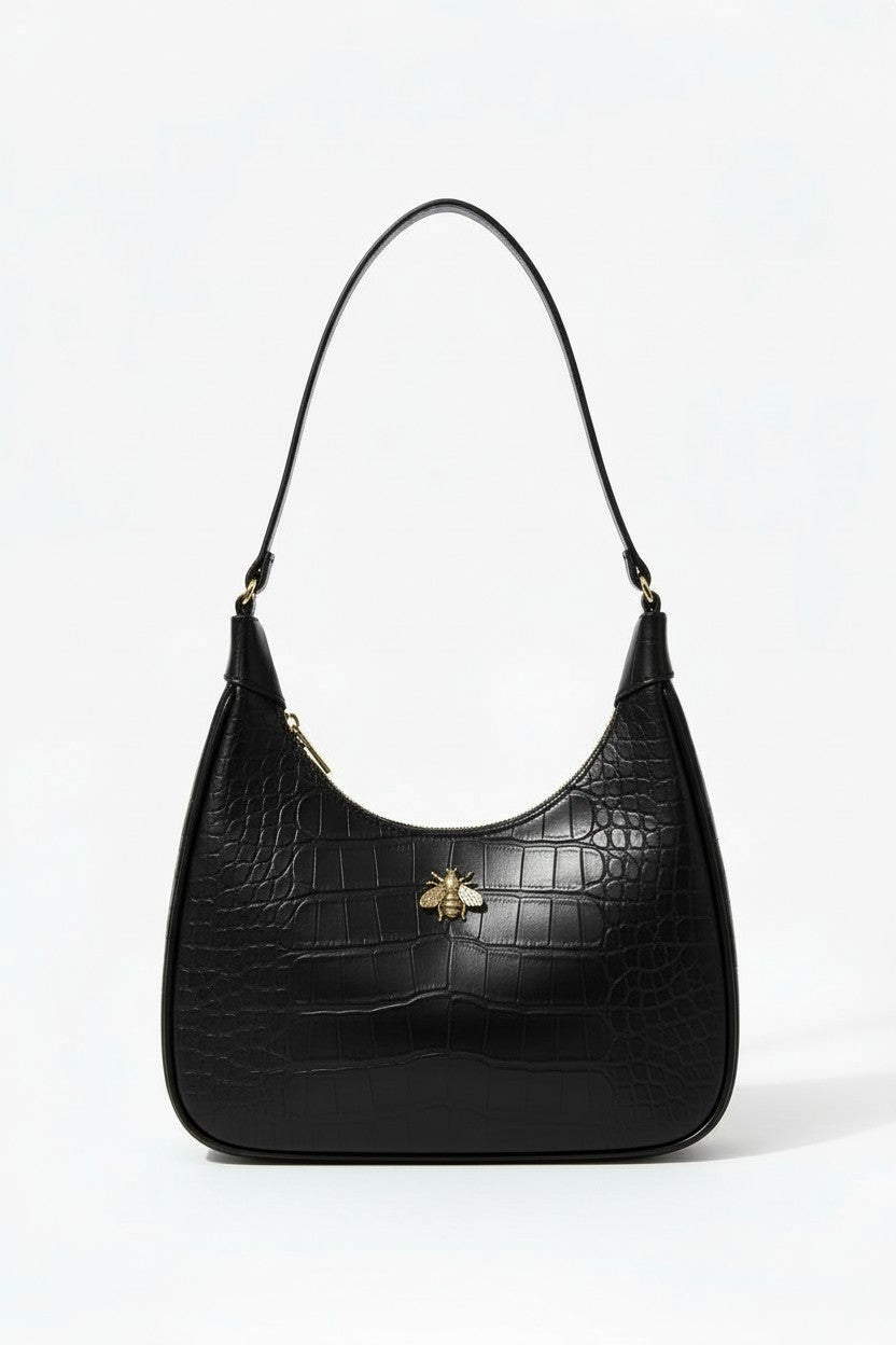 MAELA - Bolsa de hombro estilo hobo en acabado tipo charol