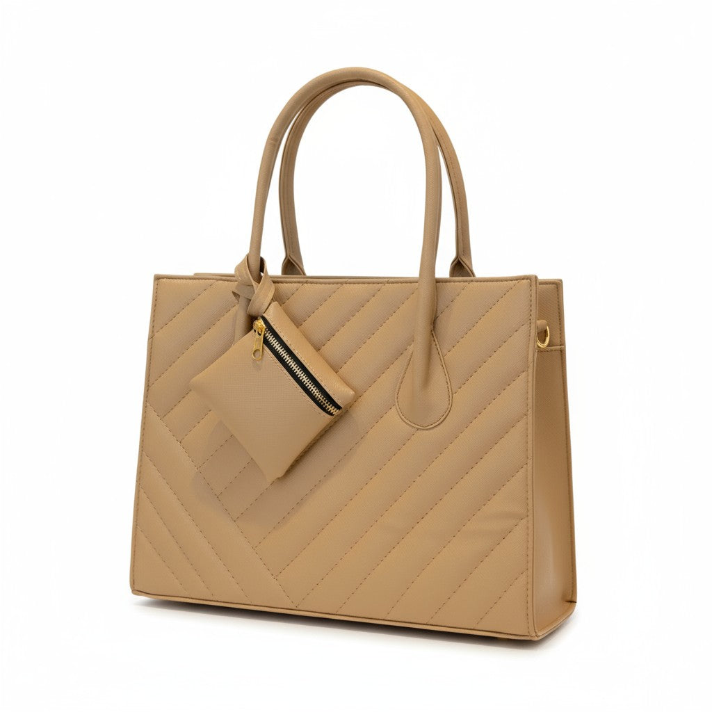 SABINA – Bolsa tote acolchada con monedero