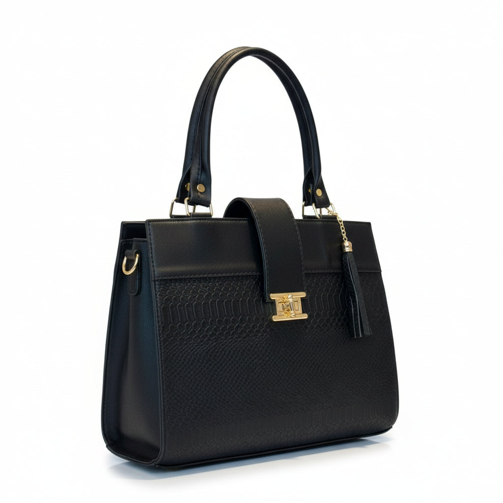 KAVALA - Bolso de mano estructurado de doble asa y correa larga desmontable