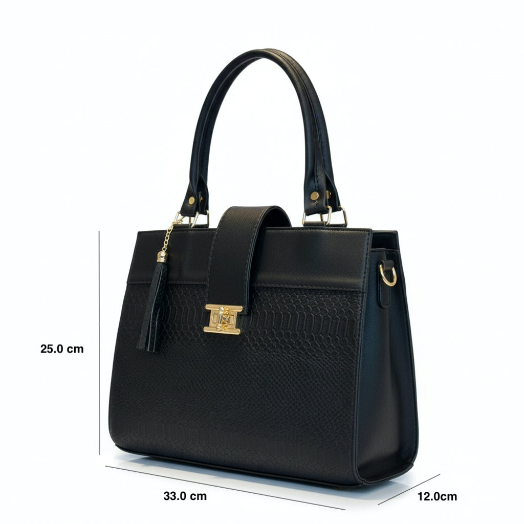 KAVALA - Bolso de mano estructurado de doble asa y correa larga desmontable