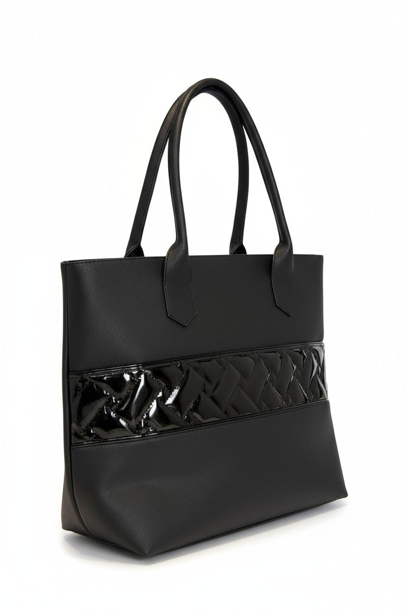 VERONA – Bolsa tipo tote con franja texturizada y acabado elegante