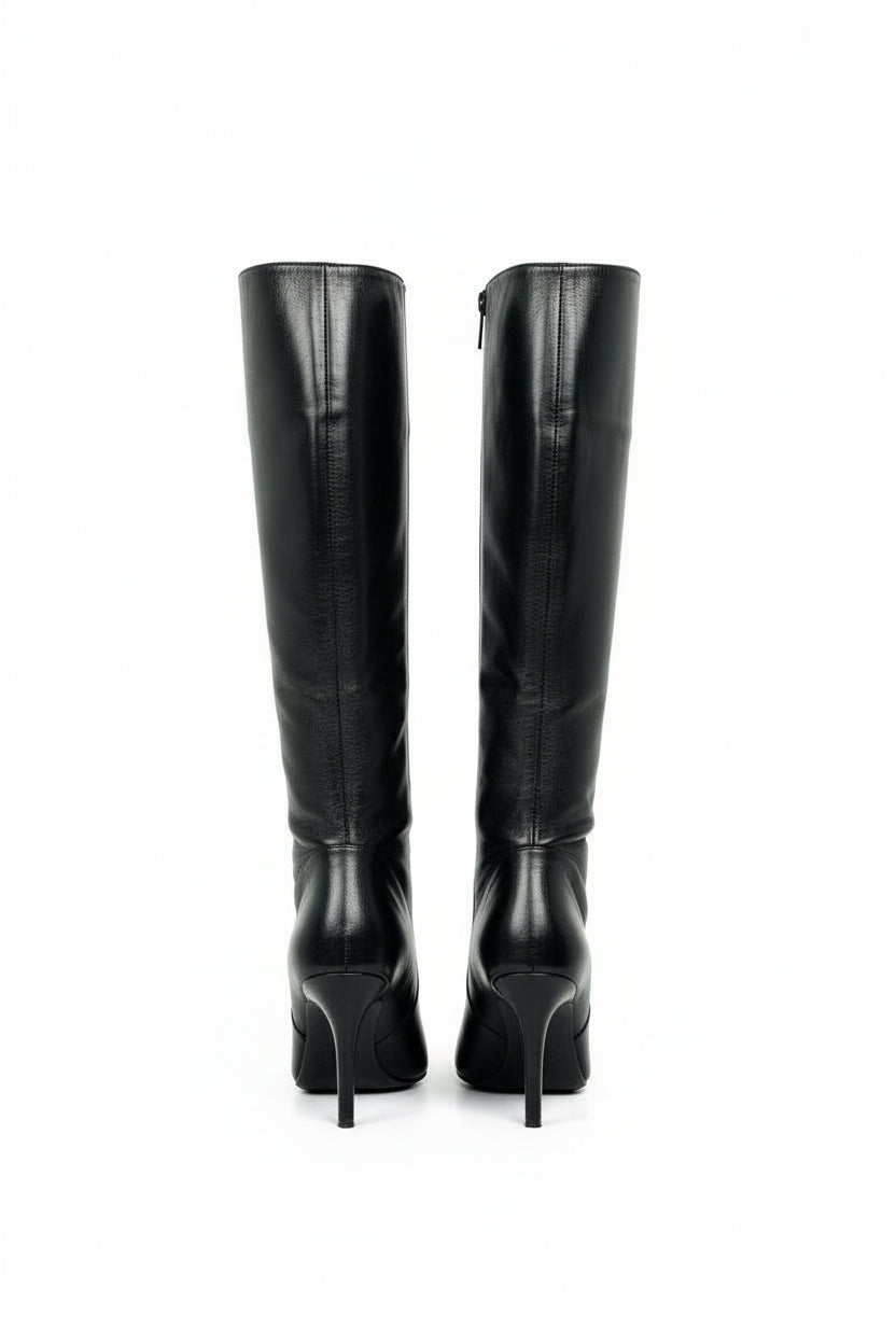 SERENA - Bota alta negra stiletto tacón aguja