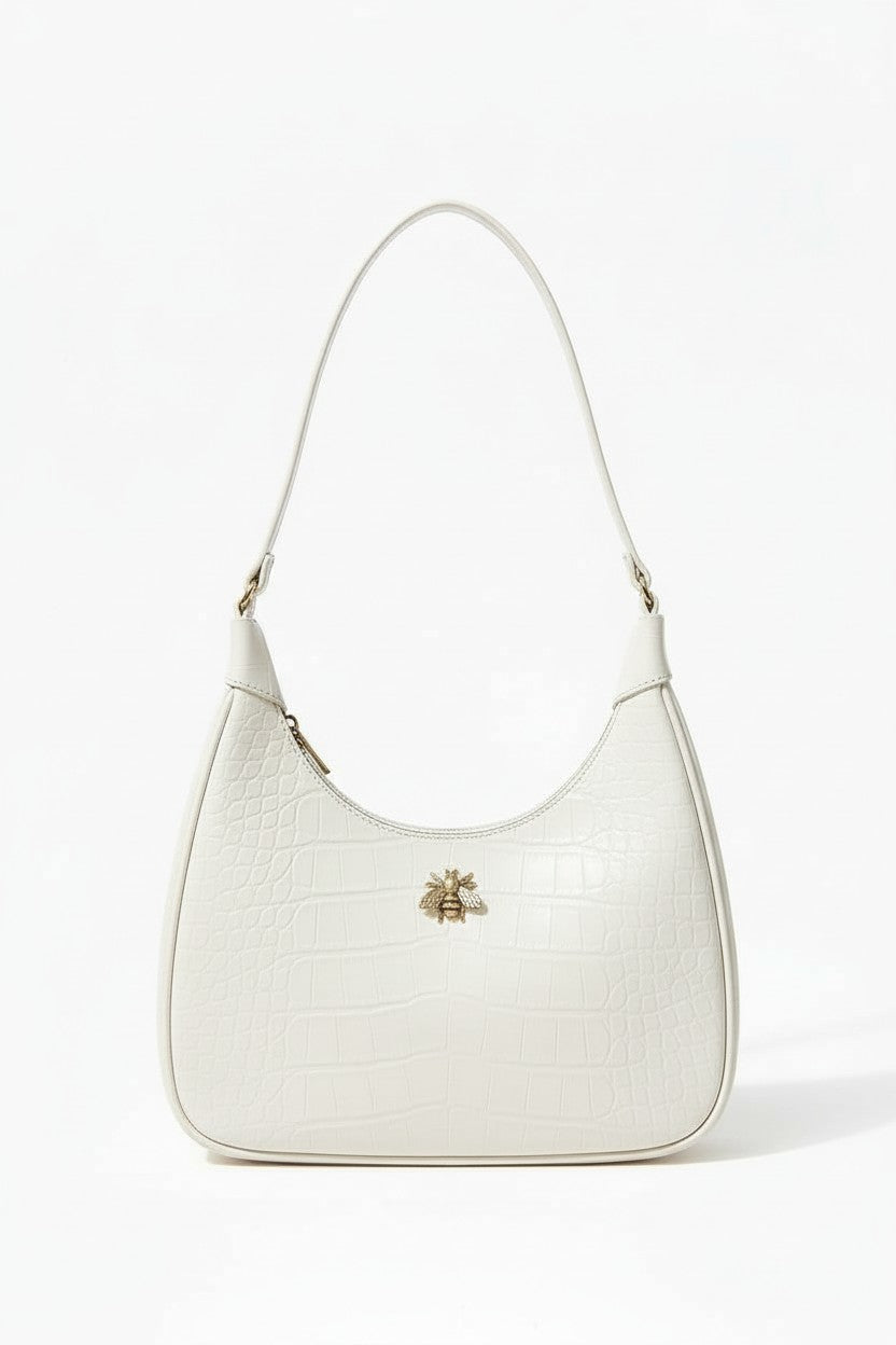 MAELA - Bolsa Hobo Textura Croco con Herraje Decorativo
