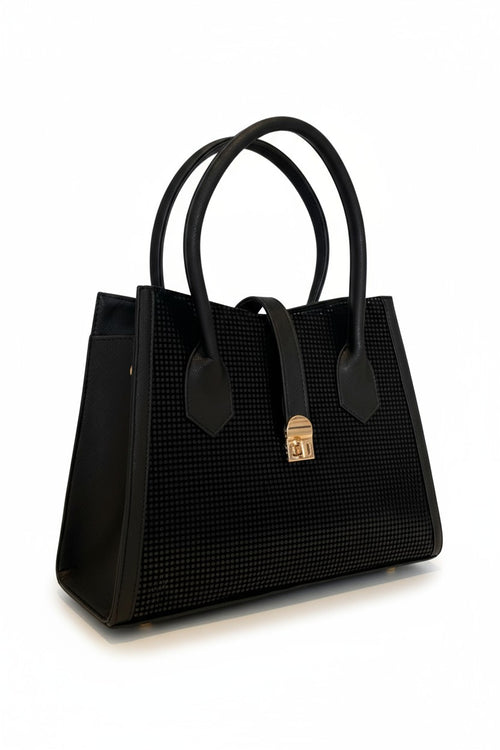 ALMA – Bolso estructurado con textura elegante y cierre metálico