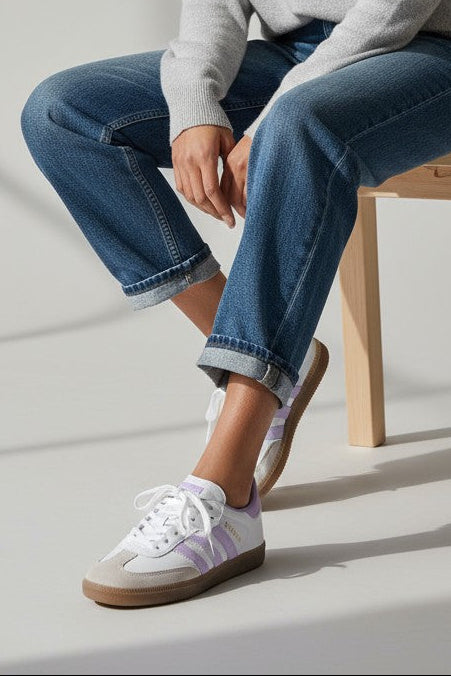 DUBLÍN – Tenis planes casuales de mujer blanco con lila