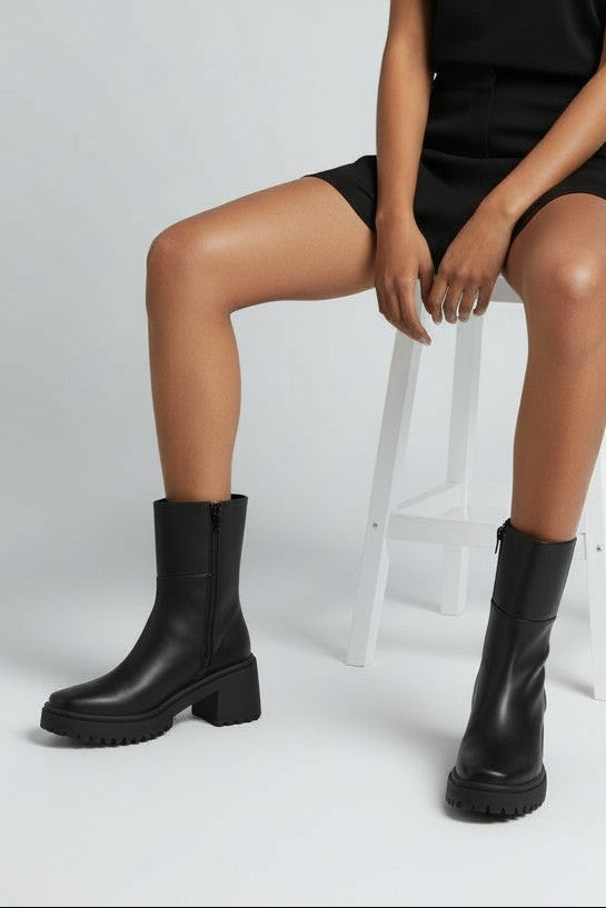 GEORGIANA - Bota de  tacón ancho estilo chunky  y plataforma